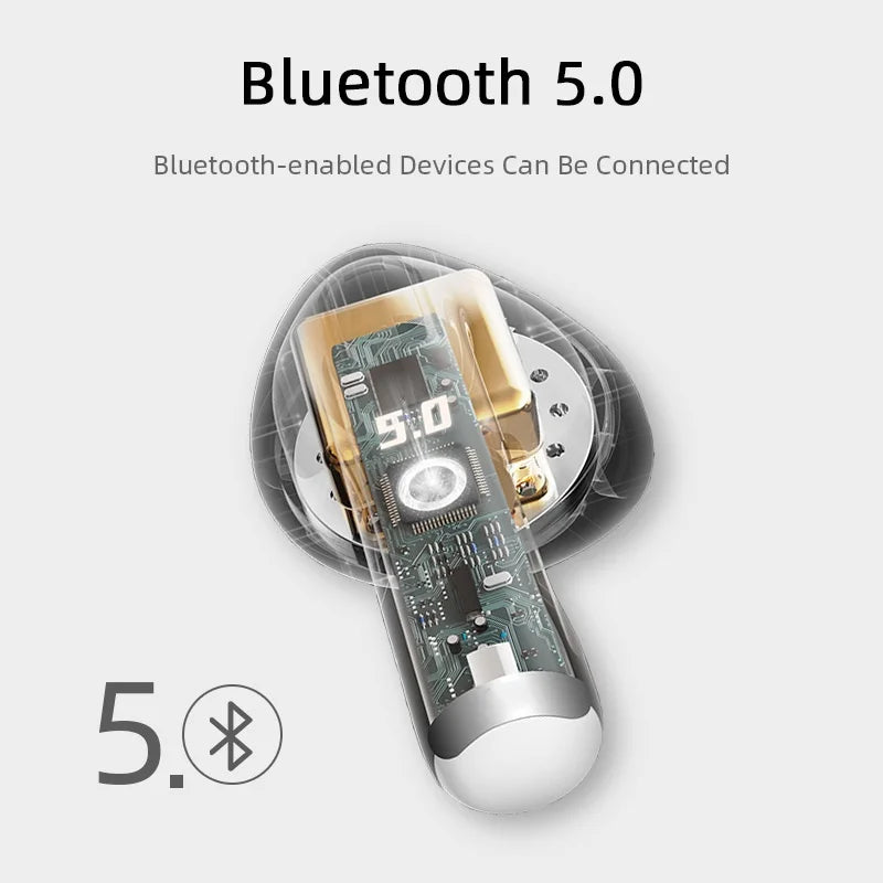 Fone de ouvido Sem Fios Pro4 TWS Bluetooth 5.3 com Microfone