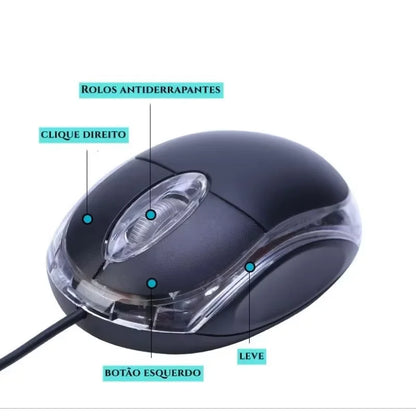 HMaston Mouse Óptico com Fio LED Ergonômico de Alta Precisão para Trabalho e Jogos